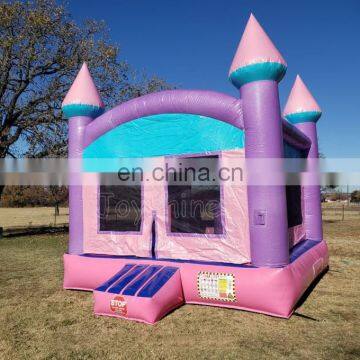 Pink and Purple Sparkling Princess Bounce House For Kids Birthday Party photo-3