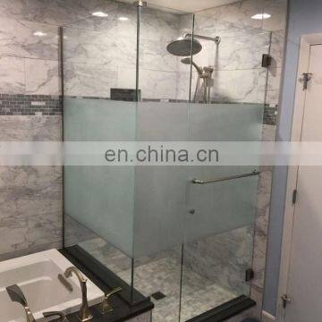 Factory customized shower cubical tempered glass panels safety glass acid etched shower glass