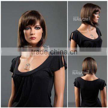 W3302 5A Charming short natural straight hair wig for woman