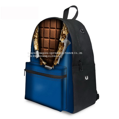 New Chocolate Series High Quality Canvas Schoolbags Students Backpack OEM Customized Logo photo-3
