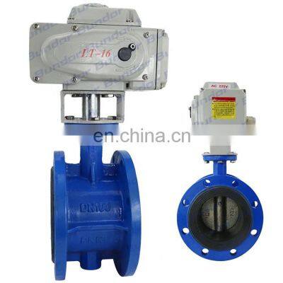 Bundor 4 Inch Electric Actuator Flange Type Butterfly Valve  For Industry