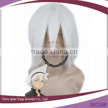 Fashion Heat Resistant short white souleater cosplay wig