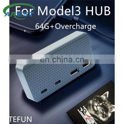 TEFUN for Tesla Model3 USB splitter hub docking station fast charging charger sentinel recorder U disk