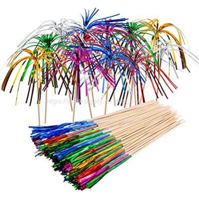 Sparkling Foil Cocktail Drink Decoration Palm Picks for party