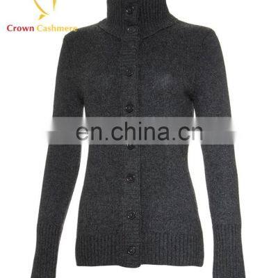 Turtleneck Knitting Lady Cashmere Merino Wool Fancy Thick Cardigan Coat photo-3