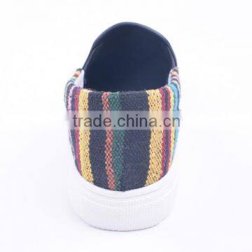 Colorful Upper Fashion Flyknit Girls Wholesale Thick Sole Canvas Flat Shoes photo-5