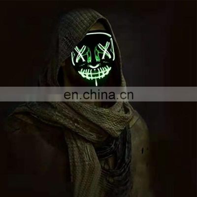 Wholesale Joker LED Light Up Adult Party Mask Halloween Decoration Neon Party Masks Dress Cosplay Custom Masks