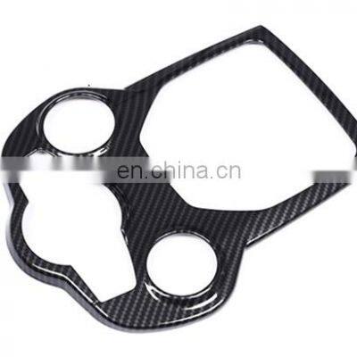 2pcs Carbon fiber Style For Alfa Romeo Giulia Stelvio 2016 2017 2018 ABS Chrome Center Console Decoration Frame Trim Car Parts