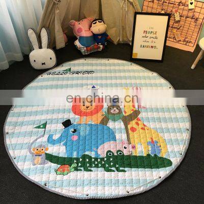 Eco friendly Machine Play Mats for Infants Babies and Kids Playmat for Crawling Playing Cotton Floor Round Rugs