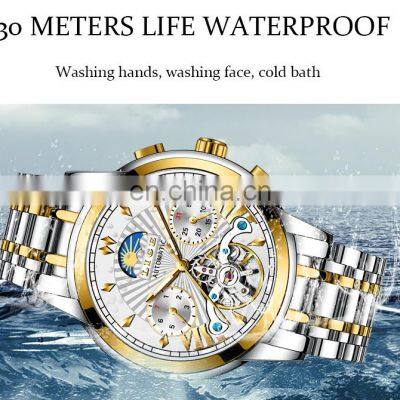Lige 9968 Reloj Mescanico Automatic Mechanical Watch Waterproof Luxury Tourbillon Men Wristwatches photo-5