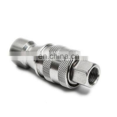 Close type hydraulic quick release coupling double self-sealing stainless steel high pressure quick connector
