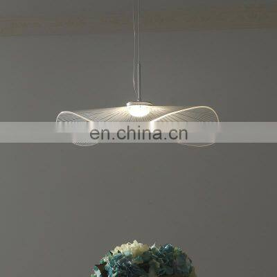 Modern Style Ceiling Lamp Acrylic Lotus Leaf Art Chandelier Staircase Villa Dining Room LED Pendant Light