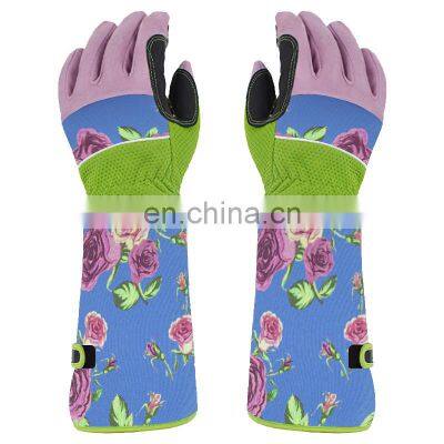 Custom Thorn Proof Gardening Gloves For Women Men Logo Long Garden Gloves