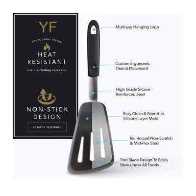 Kitchen Accessories Home and Kitchen Cookware Sets Heat Resistant Rubber Kitchen Spatula - Ideal for Fish, Eggs Turner photo-4