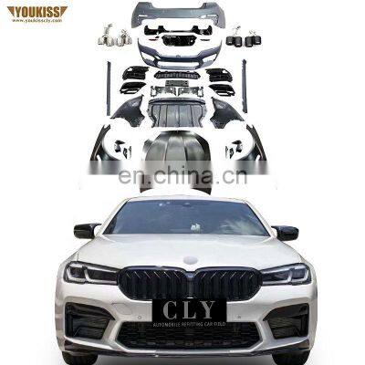 New Arrival Car Bumper For 21 BMW 5 Series G 30 G 38 Modified M 5 Body Kits Full Set With Fenders Hood Side Skirt Exhaust Pipe