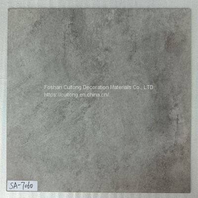 Square PVC floor cement pattern gray LVT floor waterproof ground stone armorite plastic floor tile flooring glue Foshan Wholesale