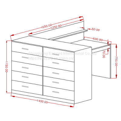 China supllier wood multi-drawers reception desk counter table