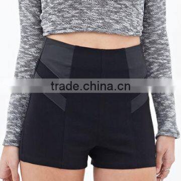 hot selling Faux Leather Paneled Shorts