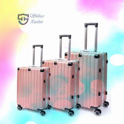 ? Wholesale Waterproof Travel Luggage ABS Material Suitcase Wide Trolley Luggage Box Set for Outdoor A