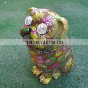 Polyresin Solar powered Color Dog Figurine Decoration