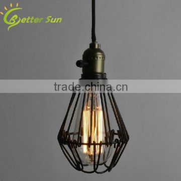 Retro Vintage Industral Metal Cage Pendant Light for Bar