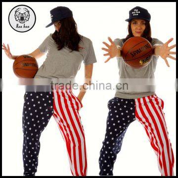 2015 Autumn American Flag Hippie Sport Pants for Women