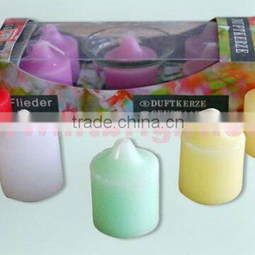 white solid pillar/ multi-colored solid pillar candle