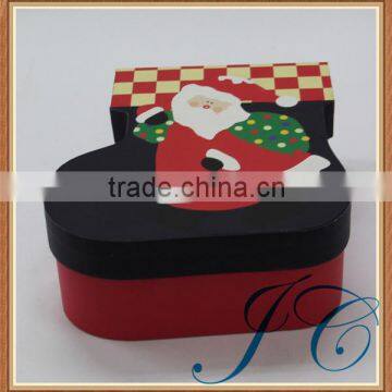 Special design decorative shoe shape paper santa gift box for Christmas