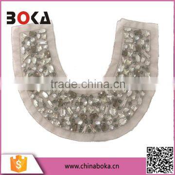 BOKA Fashion necktrim with acryl diamond beads embroidery for women's garment