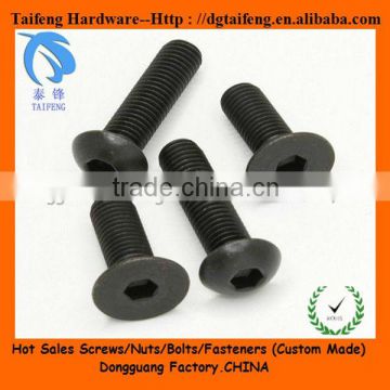 black zinc plated hex socket screws with allthread