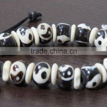 Hand Carved Stretch Bracelet Buddhist Stone Lock Band photo-3