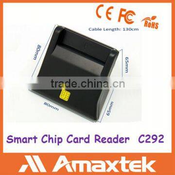 Amaxtek Black Desk Single Slot USB Smart Chip Card Reader photo-3