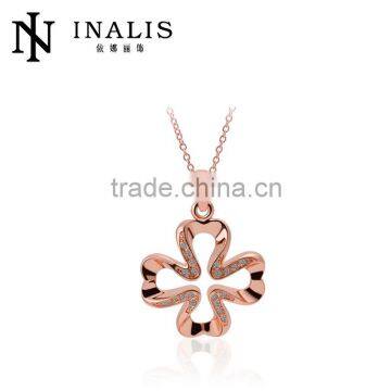 Top quality and fashion design rose gold plated stainless steel necklace LKN18KRGPN394