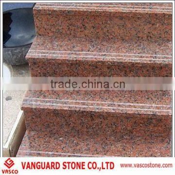 Top quality g652 red granite stone stairs