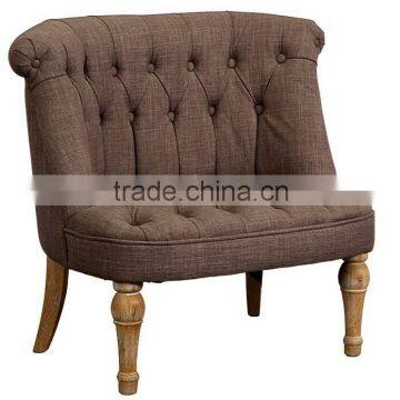 Durable and Strong Buttoned Tufted Upholstery Settee Chair photo-2