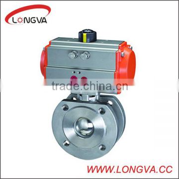 High quality and hot sales Wafer Type Thin stainless steel ball valve with pneumatic actuator