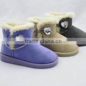 Hot sales button girls warm winter snow boots