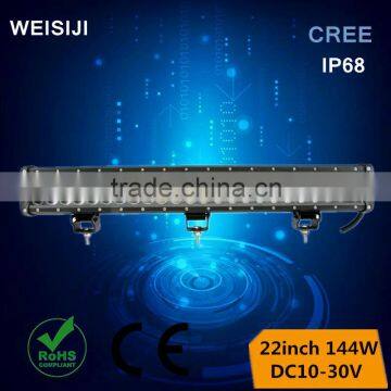 New arrival Best selling DC10-30v 144w 22 inch led light bar in IP68 anti-fog