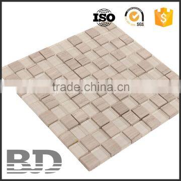 BJD Glass and Marble material Square Zero water absorption Glass and Marble Mosaic