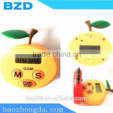 New Style Custom Tomato Orange Fruit Set Electronic Countdown & Count up Fruit Kitchen Refrigerator Timer with Magnet Stick