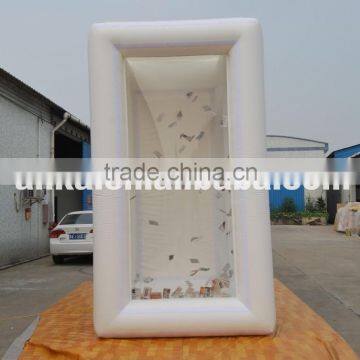 Inflating money booth inflatable cube cash machine for activity