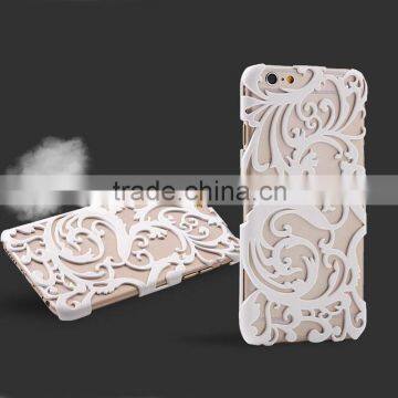 Plating Plastic Material Back Cover Beauty Floral Hollow Out Design Shockproof Cell Phone Cases for Iphone5 6 6s 6s plus