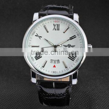 2016 Brand WINNER Simple Self-winding Automatic Mechanical Watch Men Wristwatch Luury Leather Strap With Calendar photo-2
