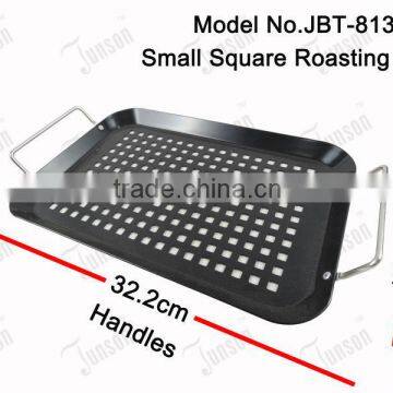 BBQ Square Roasting Pan With Holes/Stainless Steel Handles Grill Pan photo-2