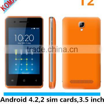 KOMAY RDA 8810P RAM 256MB, ROM 512MB android 4.2.2 2 cameras T2 smart phone