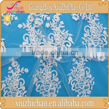 M0108-162-A 100% poly embroidered high quality african lace fabric for wedding dress