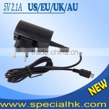 wholesale high quality portable mobile phone charger 5V2.1A CE ROHS Approved