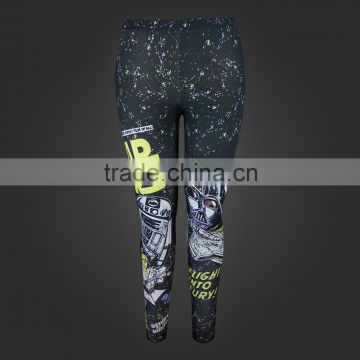 Woman Body Fitted Leggings / Tights / Yoga Pants Full Sublimated with Custom designed