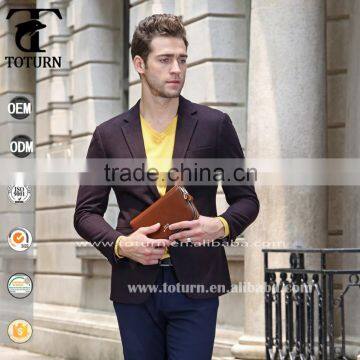 Toturn Mens Slim Fit Stylish Casual One Button Suit Jackets Business Blazers