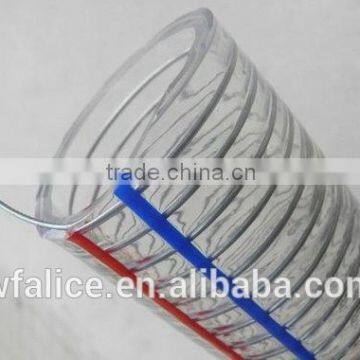 China transparant PVC oil hose flexible steel wire hose